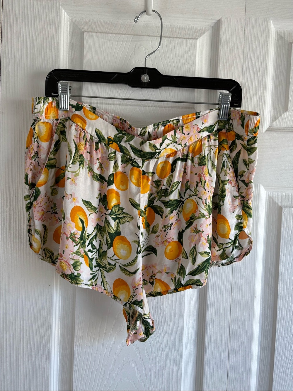 Anthropologie Lemon Floral Pajama Shorts XL‎ Lounge Sleep Comfy Coastal Resort
